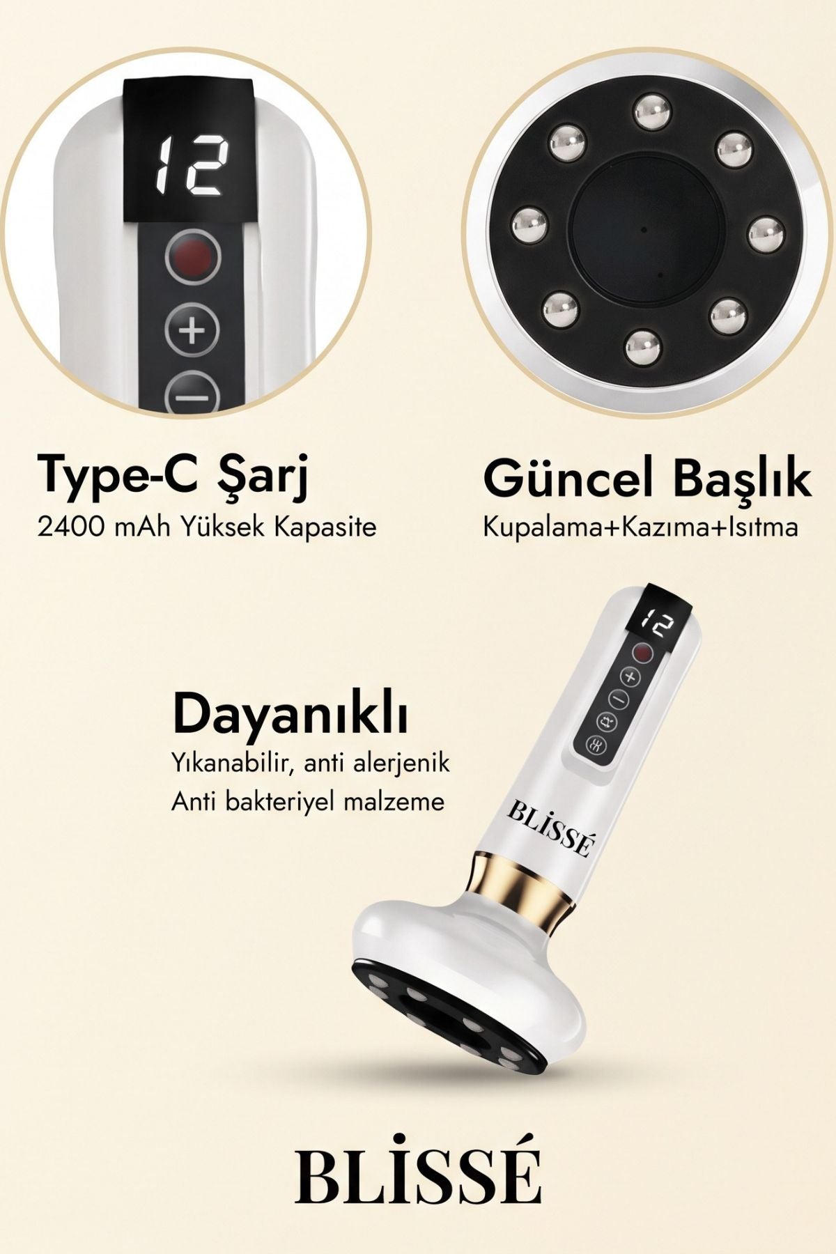 GlowLuxe şarj ve başlık özellikleri